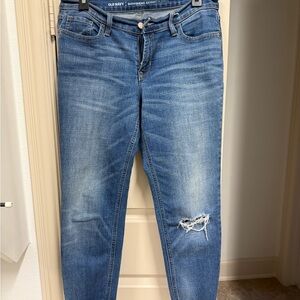 Old Navy Women's Distressed Blue Boyfriend Jeans